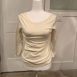 Banana Republic cream boatneck sweater; 3/4 sleeve
